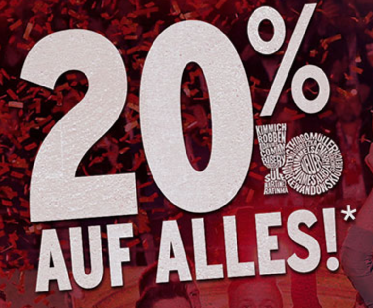 FC Bayern Fanshop Gutschein ⇒ 20% auf alles