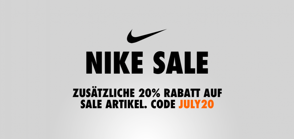 Nike.de 20% Gutschein auf alle Sale Artikel