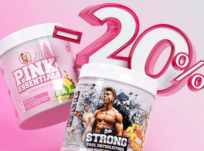 20% auf Pink Essentials & Strong von Rocka Nutrition