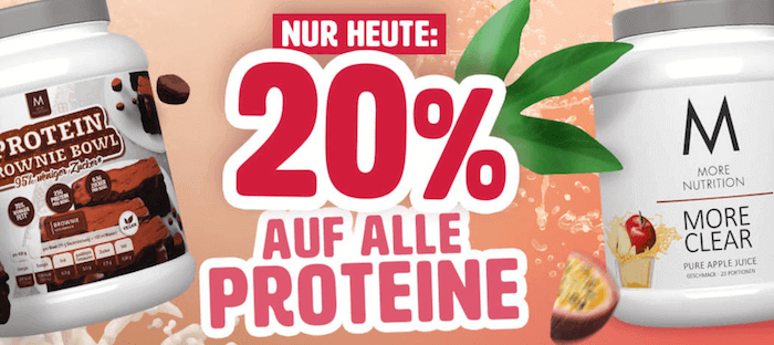 20% auf alle Proteine bei More Nutrition | Suppligator.de