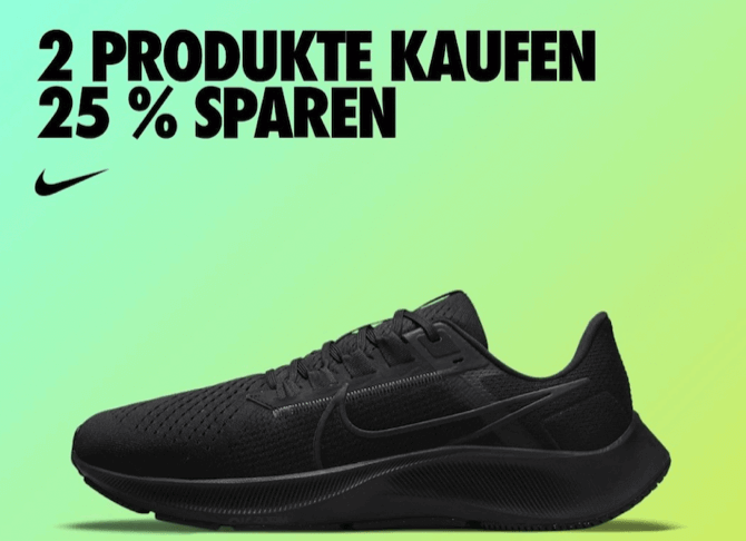 25 % Rabatt ab 2 Produkten bei Nike