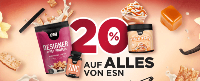 20% auf alles bei ESN + neue Flav’n Tasty Sorten | Suppligator.de