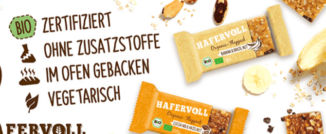 20% Rabatt auf Hafervoll Organic Flapjacks | Suppligator.de
