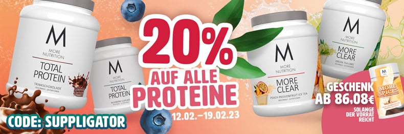 20% auf Proteine, Brownie Bowl und Blender Bottle bei neuer More Nutrition Aktion | Suppligator.de