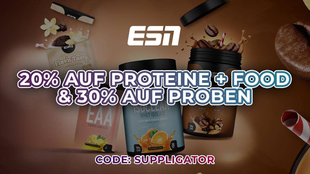 ESN Wochenaktion mit 20% auf Proteine + Food und 30% auf Proben